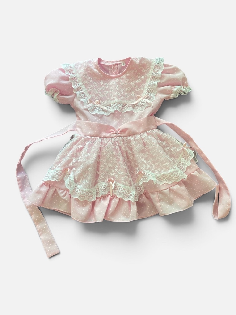 •Classic Pink Lace Ruffle Dress for Kids - Brand Unspecified